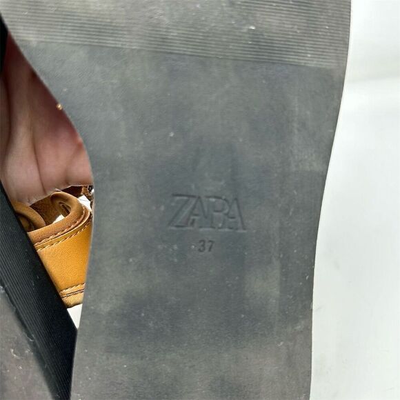 Zara Women's Brown Strappy Slingback Platform Sandals Size 6.5 (EU 37) Summer - Picture 13 of 16